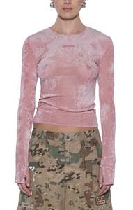 Ksubi Baby Girl Mesh LS Top - Cameo Pink