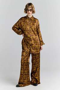 Tops: Karen Walker Squall Shirt - Chocolate Multi