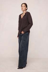 Knitwear: Marle Frayed Gabrielle Jumper - Tapenade