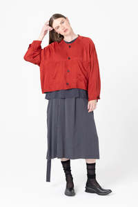 Company of Strangers Hyatt Jacket - Shiny Viscose Twill - Brick