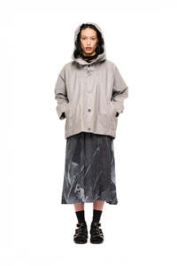 Jackets And Coats: Nom*d Neighbourhood Parka - Coated Linen Cotton - Silver