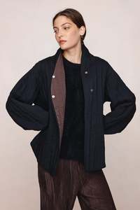 Jackets And Coats: Marle Agnes Jacket - Black/Tapenade