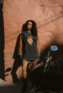 Kinga Csilla Flaming Heart Tommy Tee - Black