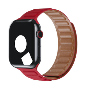 Red Leather Link for Apple Watch
