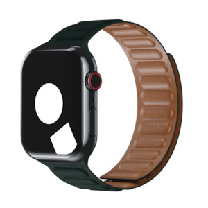 Leather Link For Apple Watch: Forest Green Leather Link for Apple Watch