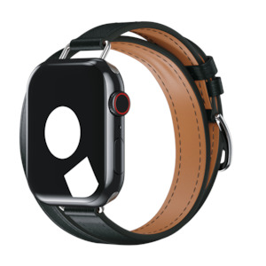 Leather Bands For Apple Watch: Vert Rousseau Attelage Double Tour for Apple Watch