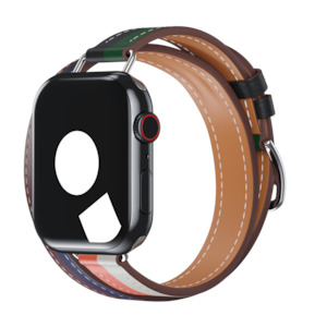 Rouge H/Bleu Saphir Attelage Double Tour for Apple Watch