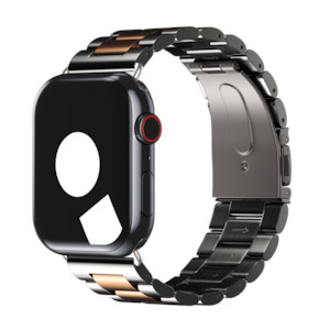 Stainless Steel Bands For Apple Watch: Silver/Rose Gold Tri-Link Bracelet for Apple Watch
