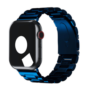 Stainless Steel Bands For Apple Watch: Blue Tri-Link Bracelet for Apple Watch