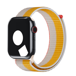 Yellow Bands For Apple Watch: Maize/White Sport Loop for Apple Watch