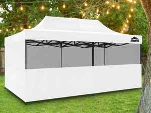 Outdoor: Outdoor Gazebo C Silver coated roof 3x6m White