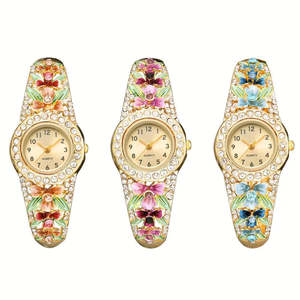 Women's Vintage Baroque Flower Bracelet Quartz Watch