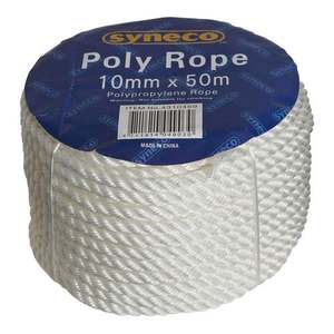 Camping: Rope Syneco 10mm x 50m White Polypropylene Rope