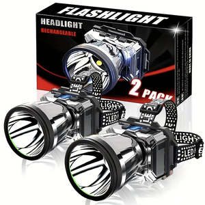Camping: Camping 2pcs Super Bright Headlights C-type Charging