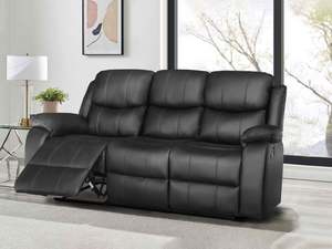 Sofas Armchairs: Home Wilson Manual 3 Seater Recliner Sofa - Black
