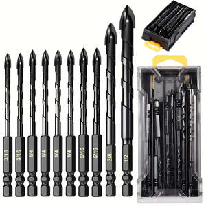 Tool Accessories: Tools 10pcs 3/16-1/2 Concrete Drill Bit Set