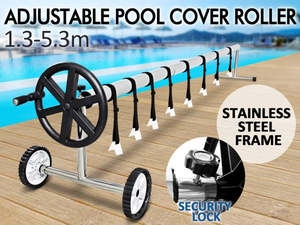 Pool Accessories: Pool Swimming Pool Cover Roller 5PC 1.3-5.3M (Cover separate)