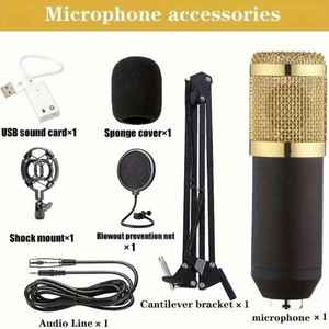 Home Portable Audio: Tech Geleafmic Professional Condenser Mic Kit With Adjustable Stand