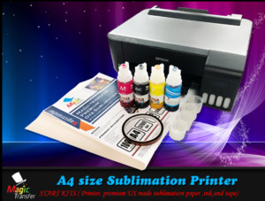 Tech Gadgets Accessories: A4 size sublimation printer -with 4 bottles US premier sublimation ink , paper and tape.