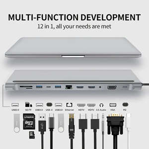 Tech Gadgets Accessories: Tech USB C Docking Station 12 In 1 Multiport Adapter Hub