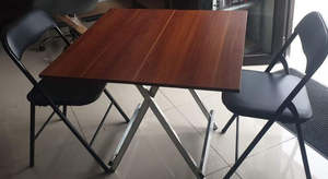 Pre Loved: Pre-Loved Table Folding & 2 Folding Padded Chairs