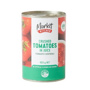 Food Drink: Canned Food Market Kitchen Tomatoes Crushed in Juice 400g (MOQ 10x)