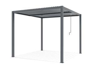 Outdoor Toughout Manual Louvre Roof Aluminium Pergola 3m x 3m - Charcoal Grey
