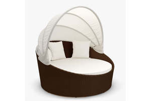 Outdoor SOLARA ALUMINUM DAYBED WITH CANOPY (BROWN)