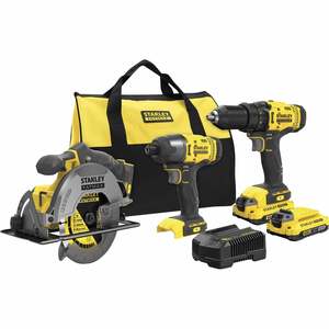 Tools Stanley Fatmax V20 Cordless 3pc Power Tool Combo Kit 18 volt 2Ah
