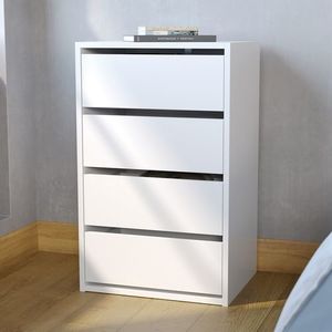 Bedroom Flexi Storage Wardrobe 400mm White Matte 4 Drawer Unit