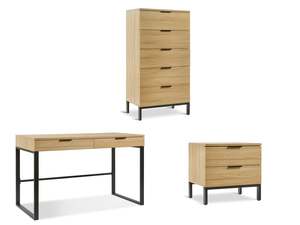 Bedroom Furniture: Bedroom Ocala Bedroom Storage Package with Desk - Oak