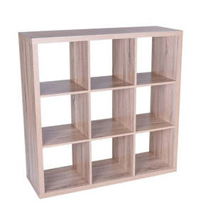 Bedroom Furniture: Shelving Clever Cube Storage 3x3 Oak Cube (1110mm W x 1110mmH x 390mmD)
