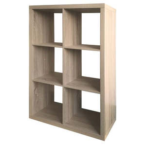 Bedroom Furniture: Shelving Clever Cube Storage Unit Oak - 2 x 3 Cube (760W x 390L x 1110Hmm )