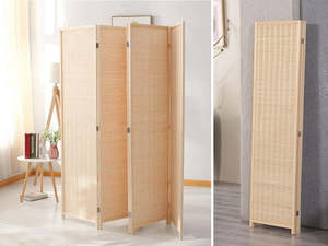 Hotel/Home 4-Leaf Bamboo Folding Screen Privacy Room Divider