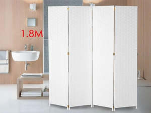 Bedroom Decor: Hotel/Home Woven Design Folding Screen Privacy Room Divider 1.8M