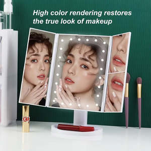 Bedroom Decor: Mirrors Tri-Fold LED Makeup Mirror