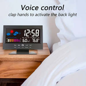 Bedroom Decor: Clock Weather Clock With Voice-Activated Backlight Forecast Function