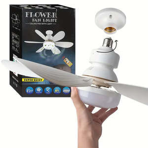 Bedroom Decor: Socket Fan Light, Screw Ceiling Fan With Light And Remote, E26/E27