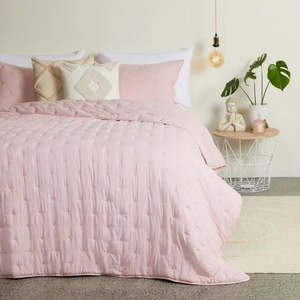 Home Living & Co 3 Piece Stitched Comforter Set Lotus Pink Queen
