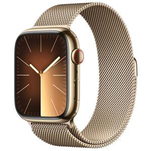 Watches Mens Ladies: Watch Series 9 (GPS + Cellular) 45mm - Gold Stainless Steel Case with Gold Milanese Loop