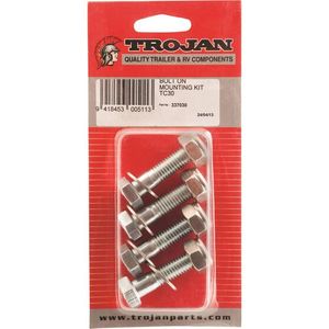 Trailers Trojan Coupling Mounting Bolts, Suit Lever Type - 4 Pack