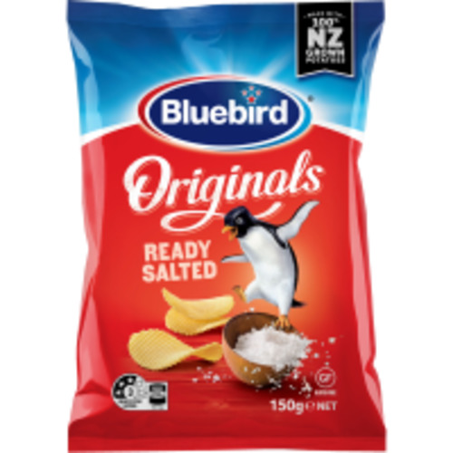Snacks: Bluebird Originals Ready Salted Potato Chips 150g
