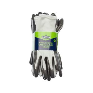 Material Handling: Garden Saxon Medium Nitrile Dipped Garden Gloves - 6 Pack
