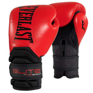 Sports Everlast Contender Elite Leather Boxing Glove Pair 16oz RD/BLK Training/Sparring