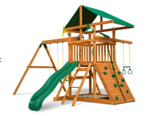 Kids Stuff 1: Kids The Kiwi Wooden Playground Set with Add-On Bucket Swing