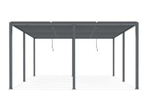 Outdoor Toughout Manual Louvre Roof Aluminium Pergola 6m x 4m - Charcoal Grey