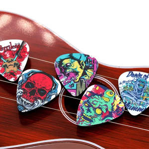 Music 50pcs Guitar Picks (0.46-0.71-1.0mm) SKULL ZOMBIE