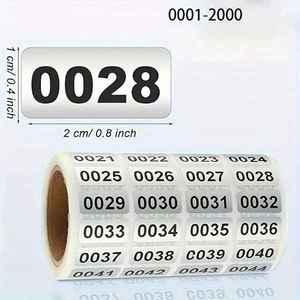 Office Industrial Consecutive Number Labels Plastic Waterproof Inventory Stickers