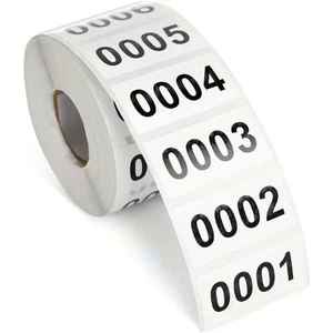 Office 0001-1000 Count Inventory Numbered Stickers Roll, Self-Adhesive