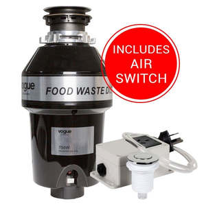Kitchen VOGUE Waste Disposal 1HP 750W with Air Switch